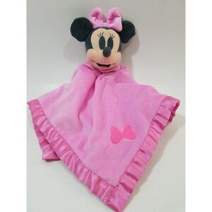 Disney Baby Minnie Mouse Lovey Security Blanket Girl Pink blankey Gray minnie